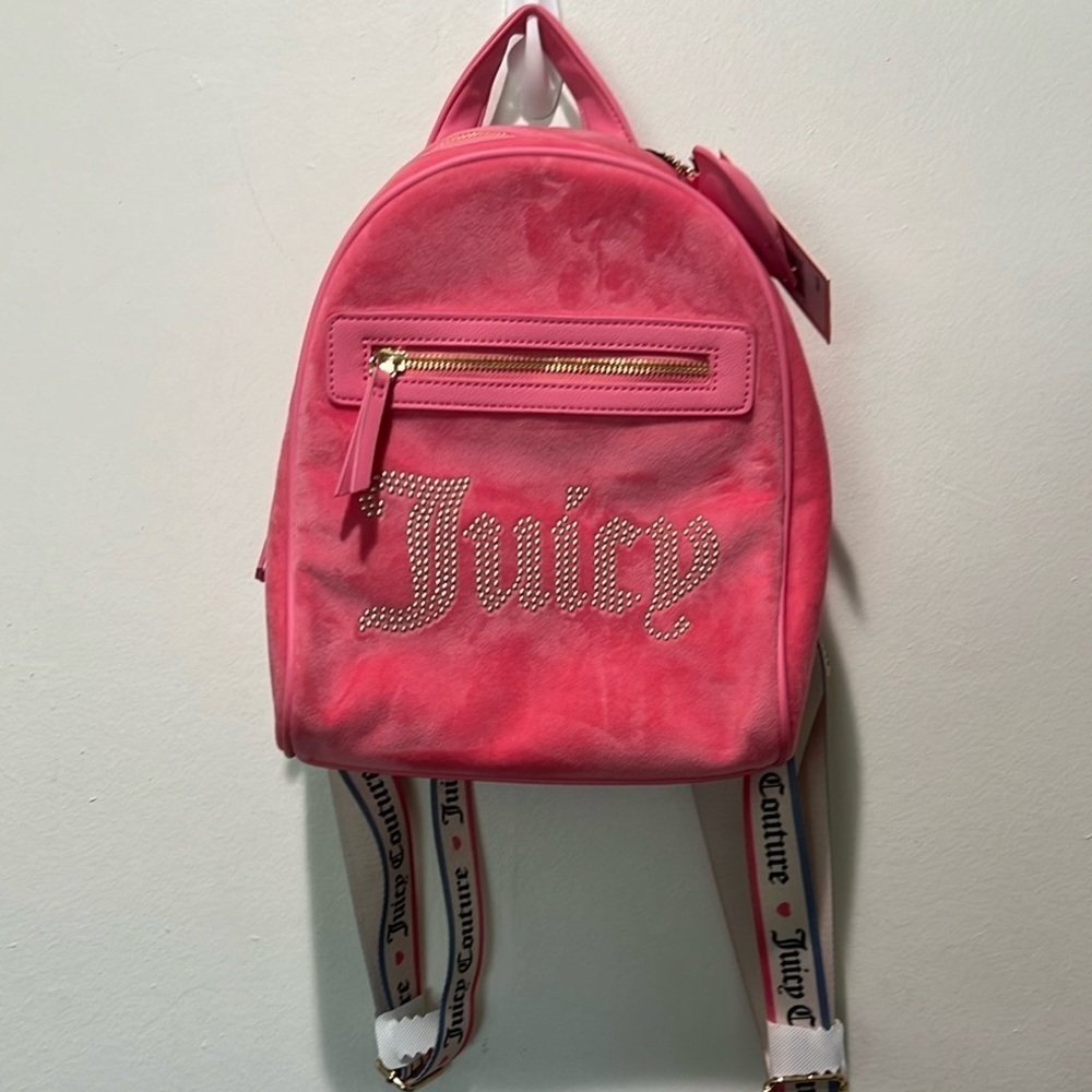 NWT Juicy Couture Pink Lemonade Velour Big Spencer Backpack
